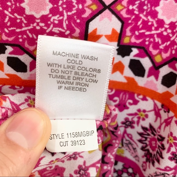 🌸DRESSBARN Pink and Orange Multicolor Boho Tank - Picture 8 of 8